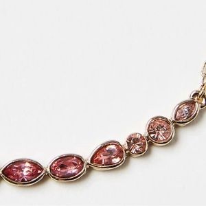 Loft NWT delicate chain necklace, ombré crystal red to pink.